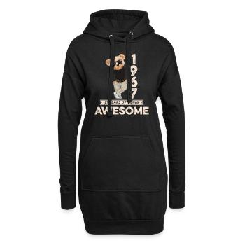 1967 Geburtstag Teddy Bär Being Awesome Orignal - Hoodie-Kleid - Schwarz - Vorne