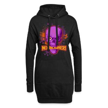 Crâne Dessin Animé, Crâne, Zombies Disant - Sweat-shirt à capuche long Femme - noir - Devant