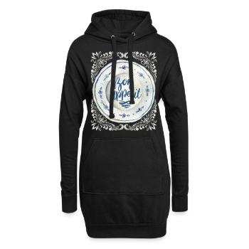 Cuisinier et cuisinier, en disant la typographie de plaque Antique - Sweat-shirt à capuche long Femme - noir - Devant
