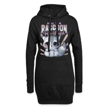 Kawaii Waschbär, lustiger Raccoon-Racoon Spruch - Hoodie-Kleid - Schwarz - Vorne