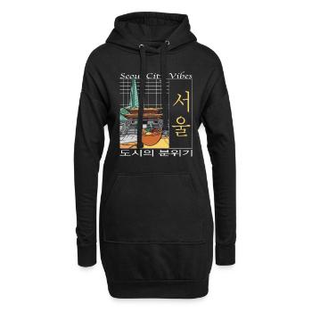 Seoul City Vibes Parfait Démarreur de Conversation - Sweat-shirt à capuche long Femme - noir - Devant