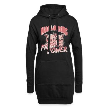 Ham-azing Piggy Power Pig love Farmer - Hoodie Dress - black - Front