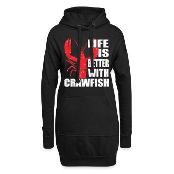 La vie est meilleure avec Crawfish Tailored Seafood Lover - Sweat-shirt à capuche long Femme - noir - Devant