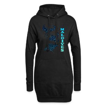 Mantarochen Malediven Manta Ray Maldives - Hoodie-Kleid - Schwarz - Vorne