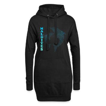 Malediven Delfine Maldives Dauphins - Sweat-shirt à capuche long Femme - noir - Devant