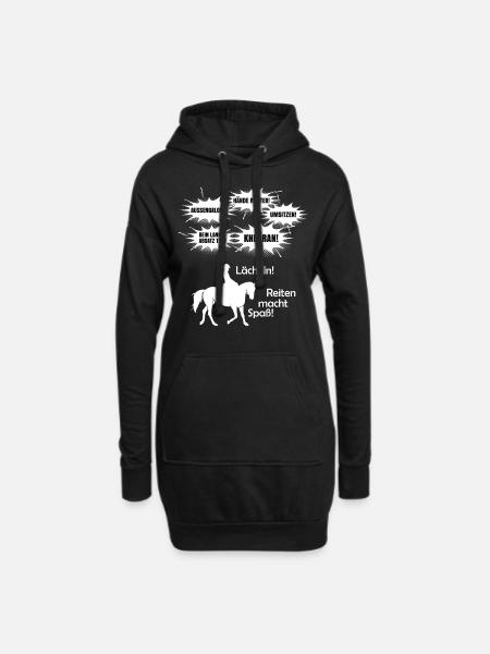 Reiten macht Spaß! Reitlehrer Kommandos - Hoodie-Kleid - Schwarz