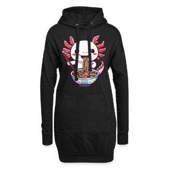 Axolotl liebt Ramen Bowl Kawaii Anime - Hoodie-Kleid - Schwarz - Vorne
