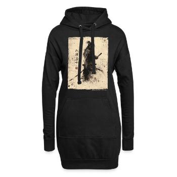 Samurai Kämpfer - Japanisches Ukiyo-e Kunstwerk - Hoodie-Kleid - Schwarz - Vorne