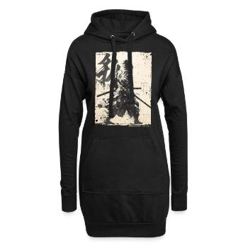 Samurai Kämpfer - Japanisches Ukiyo-e Kunstwerk - Hoodie-Kleid - Schwarz - Vorne