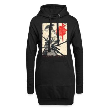 Samurai Kämpfer - Japanisches Ukiyo-e Kunstwerk - Hoodie-Kleid - Schwarz - Vorne