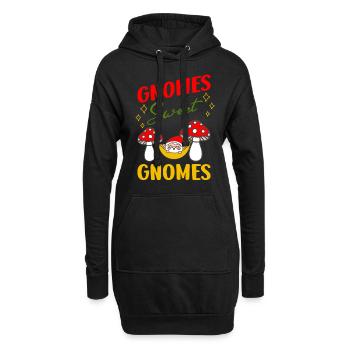 Gnomes Doux Gnomes Drôle Jardinage - Sweat-shirt à capuche long Femme - noir - Devant