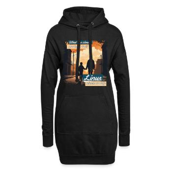 Cloud Wolken Linux Server Admin Nerd Witz - Hoodie-Kleid - Schwarz - Vorne