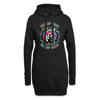 Rockin' Bass, Rockin' Vibes! - Hoodie-Kleid - Schwarz - Vorne