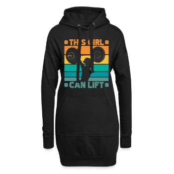 Fitness motivation bodybuilder cette fille lift - Sweat-shirt à capuche long Femme - noir - Devant