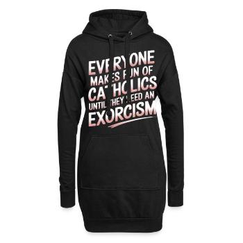 Fun of Catholics Until Exorcism Needed 1 8 - Hoodie-Kleid - Schwarz - Vorne