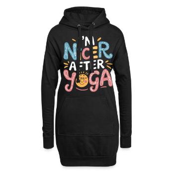 I'm Nicer After Yoga 12 - Hoodie-Kleid - Schwarz - Vorne