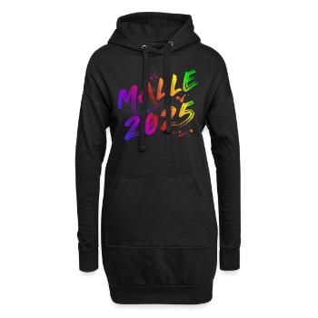 Malle 2025 Mallorca Feier Party Outfit Urlaub - Hoodie-Kleid - Schwarz - Vorne