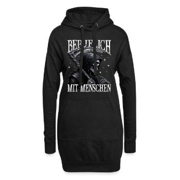 Beruflich Arbeite Ich Gern Mit Menschen Tod Sense - Hoodie-Kleid - Schwarz - Vorne
