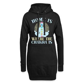 Yoga Home Is Where The Chakra Is Funny Yoga - Hoodie-Kleid - Schwarz - Vorne