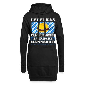 Leberkas Bayrisch Mannsbild Lustig Leberkäse - Hoodie-Kleid - Schwarz - Vorne