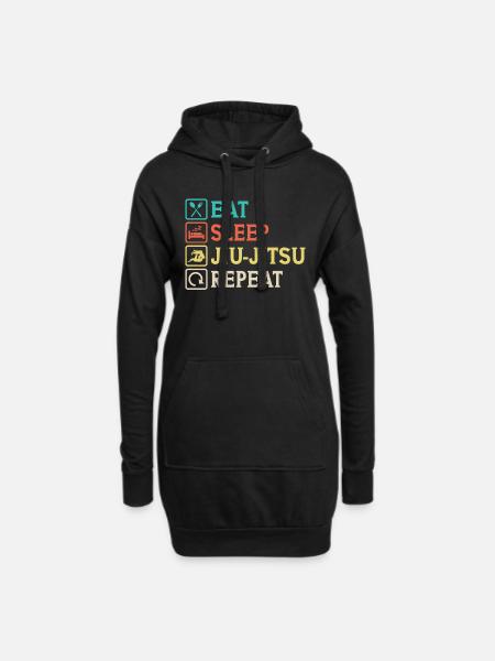 Eat Sleep Jiu-Jitsu Repeat Jiu Jitsu - Hoodie Dress - black