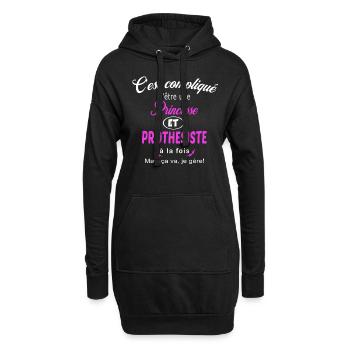 c'est compliqué princesse et prothesiste - Sweat-shirt à capuche long Femme - noir - Devant