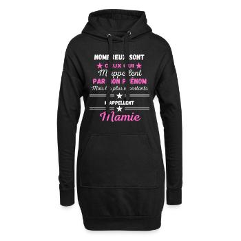 Plus Importants m'appellent Mamie - Sweat-shirt à capuche long Femme - noir - Devant