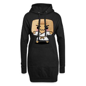 Karaté Toast - Sweat-shirt à capuche long Femme - noir - Devant