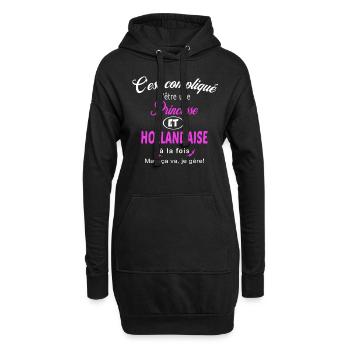 c'est compliqué princesse et Hollandaise - Sweat-shirt à capuche long Femme - noir - Devant
