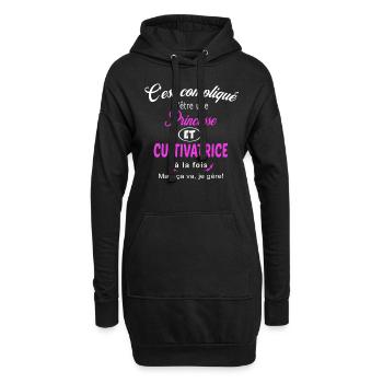 c'est compliqué princesse et cultivatrice - Sweat-shirt à capuche long Femme - noir - Devant