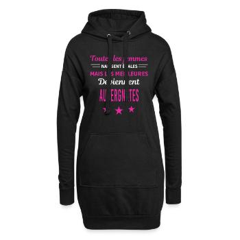 femmes naissent les meilleurs Auvergnates - Sweat-shirt à capuche long Femme - noir - Devant