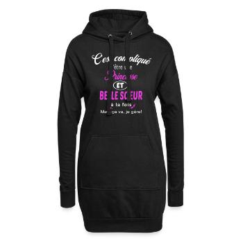 c'est compliqué princesse et belle soeur - Sweat-shirt à capuche long Femme - noir - Devant