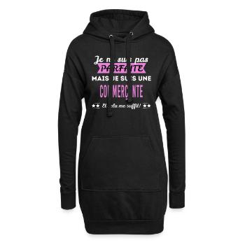 Je ne suis pas parfaite commerçante - Sweat-shirt à capuche long Femme - noir - Devant