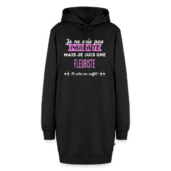 Je ne suis pas parfaite fleuriste - Sweat-shirt à capuche long Femme - noir - Devant