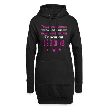 femmes naissent les meilleurs diététiciennes - Sweat-shirt à capuche long Femme - noir - Devant