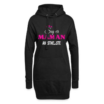 Super maman anesthesiste citation - Sweat-shirt à capuche long Femme - noir - Devant