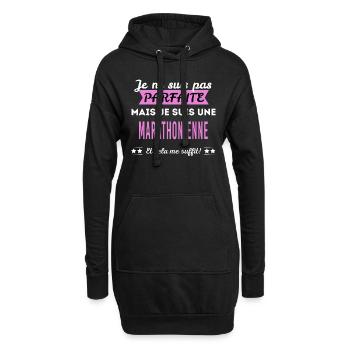 Je ne suis pas parfaite marathonienne - Sweat-shirt à capuche long Femme - noir - Devant
