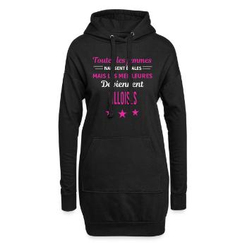 femmes naissent les meilleurs Lilloises - Sweat-shirt à capuche long Femme - noir - Devant