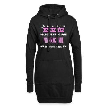 Je ne suis pas parfaite pharmacienne - Sweat-shirt à capuche long Femme - noir - Devant