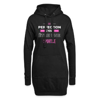 La perfection, c'est être une sportive - Sweat-shirt à capuche long Femme - noir - Devant