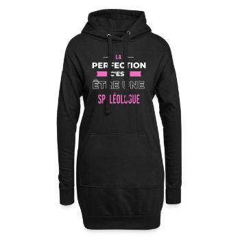 La perfection, c'est être une spéléologue - Sweat-shirt à capuche long Femme - noir - Devant