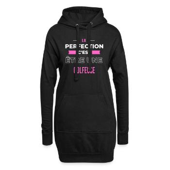 La perfection, c'est être une golfeuse - Sweat-shirt à capuche long Femme - noir - Devant