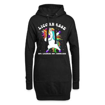 Licorne humour femme cadeau drôle - Sweat-shirt à capuche long Femme - noir - Devant