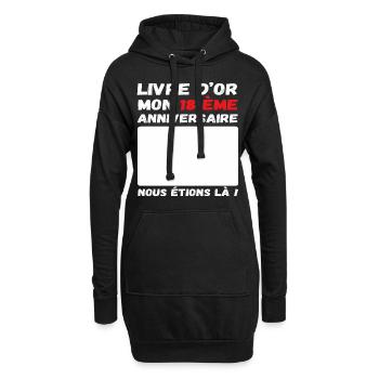 Livre d' or mon 18 ème anniversaire cadeau - Sweat-shirt à capuche long Femme - noir - Devant