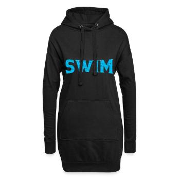 Schwimmen - Hoodie-Kleid - Schwarz - Vorne