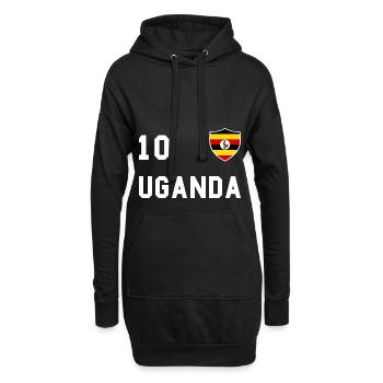 Uganda Flagge, Geschenk - Hoodie-Kleid - Schwarz - Vorne