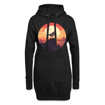 Troglodyte - Sweat-shirt à capuche long Femme - noir - Devant