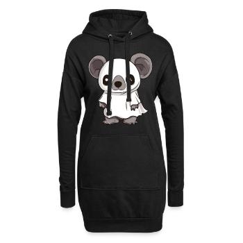 Koala Halloween Bande dessinée Fantôme - Sweat-shirt à capuche long Femme - noir - Devant