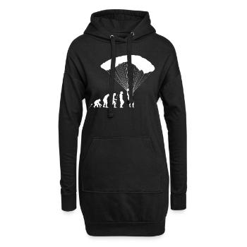 Fallschirmspringen Evolution Fun Shirt - Hoodie-Kleid - Schwarz - Vorne