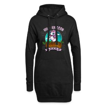 Licorne sauvage, Licorne sauvage libre non liée - Sweat-shirt à capuche long Femme - noir - Devant